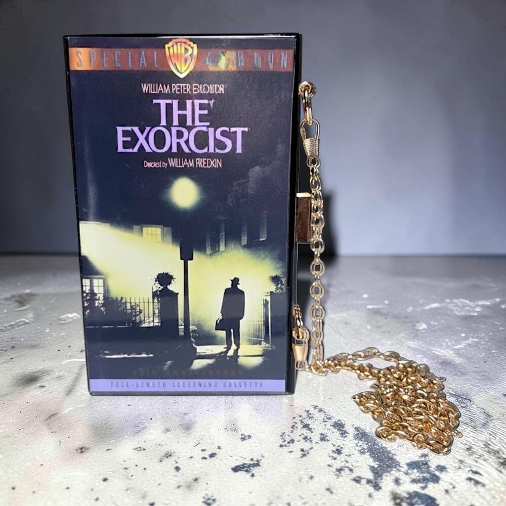 The Exorcist Crossbody Purse Horror Handbag Upcycled Gold Chain